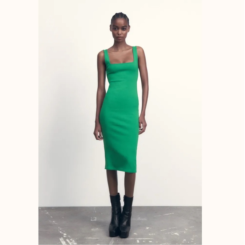 NWT ZARA SQUARED NECKLINE DRESS